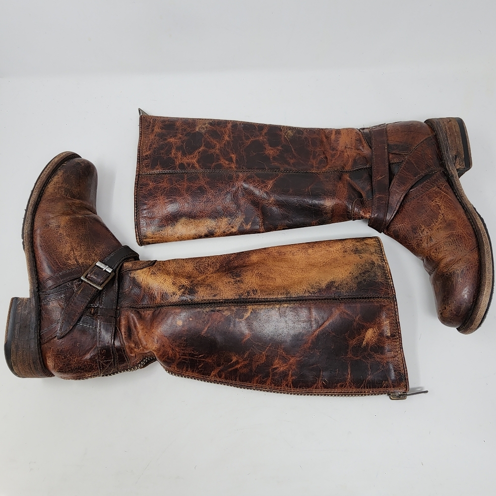 Freebird Shado Distressed‎ Leather Tall Boots Womens 7 Made in Mexico - Picture 3 of 16